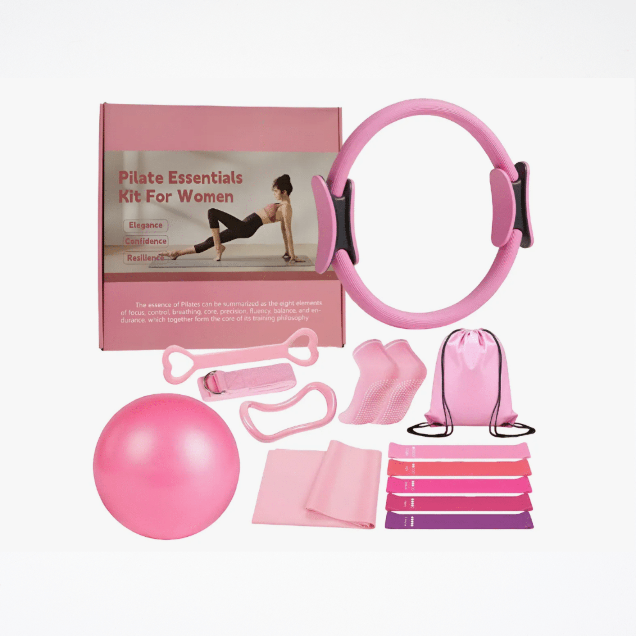 Kit Entrenamiento Pilates de 13 piezas - Compact Fit ~ Pilates Basics