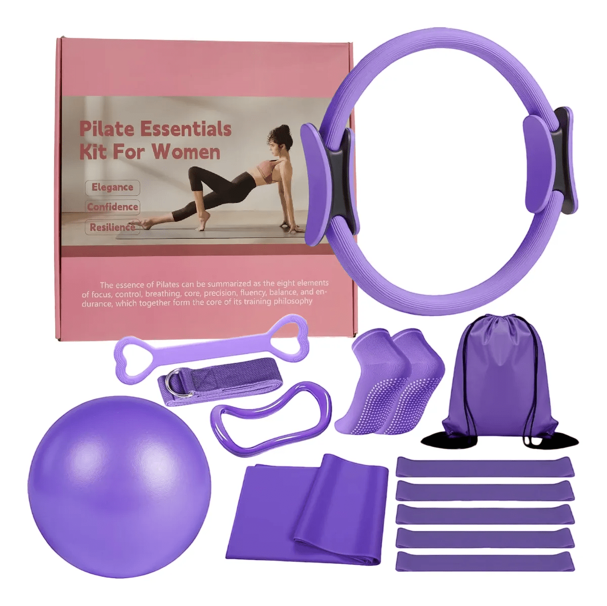 Kit Entrenamiento Pilates de 13 piezas - Compact Fit ~ Pilates Basics